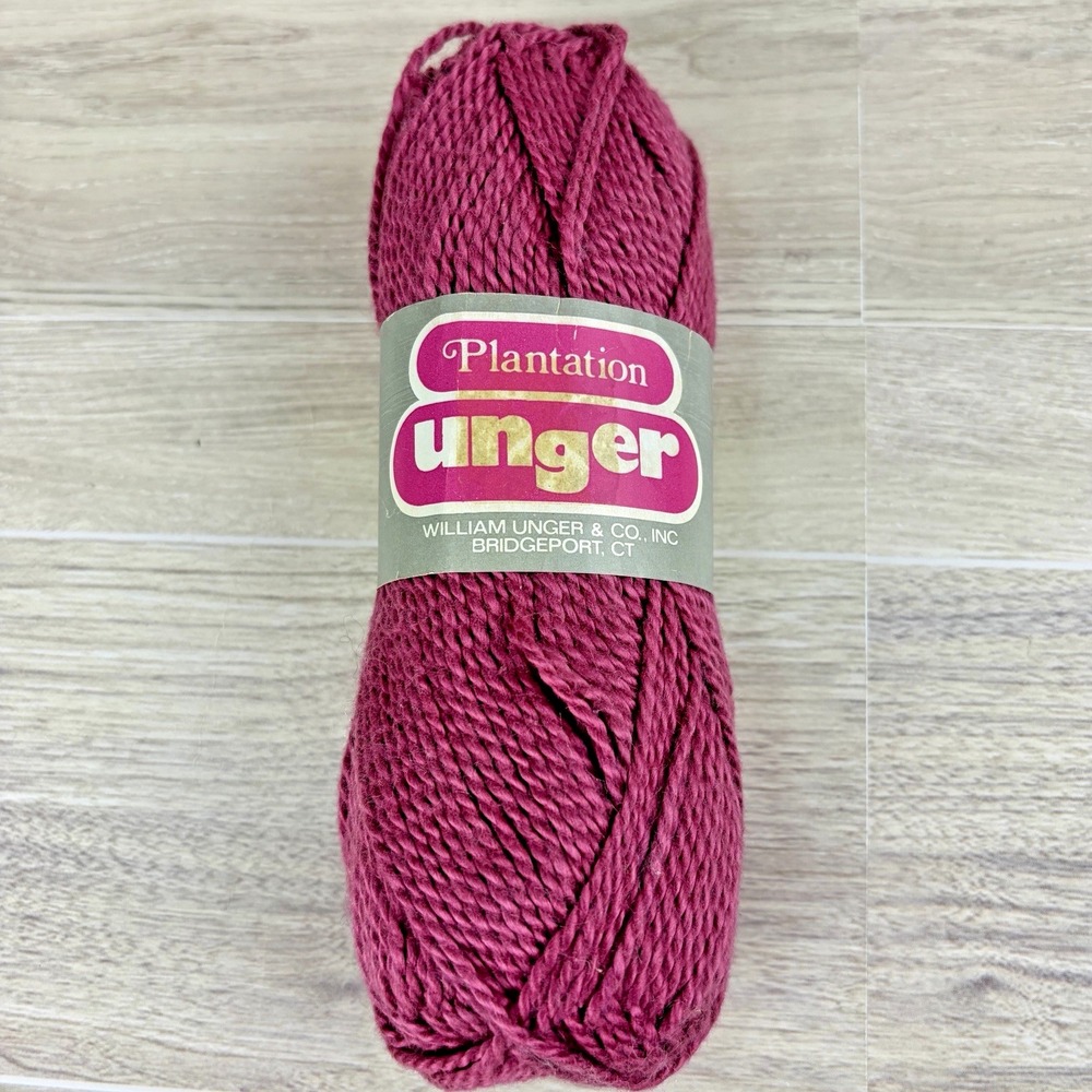 Vtg Unger Plantation Yarn Magenta Raspberry #370 Berry Pink Cotton Discontinued
